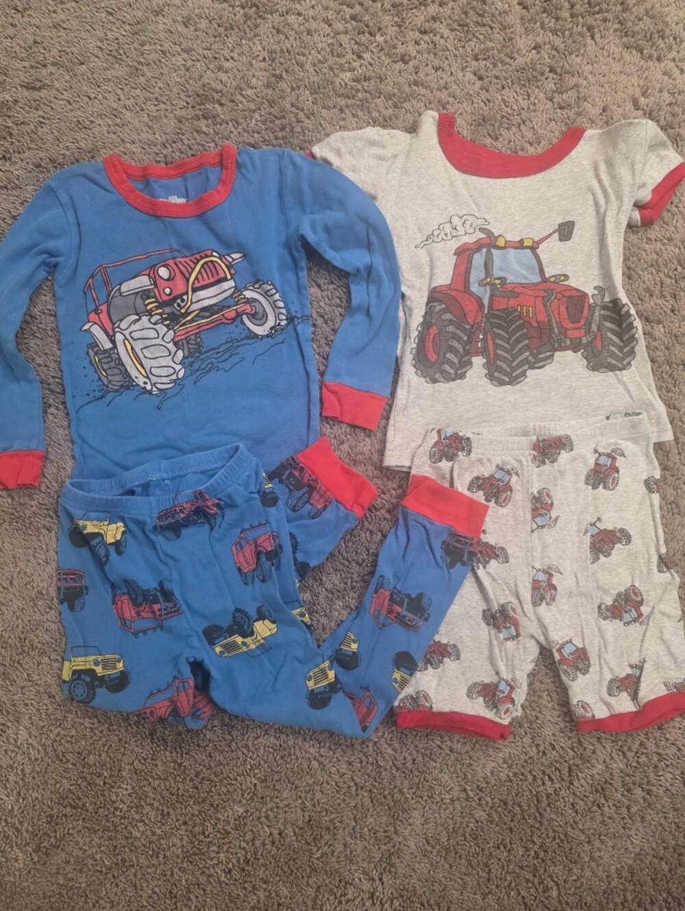 Boys Size 6 Pajama Sets Set Of 2 Pjs Monster Trucks And Tractors
